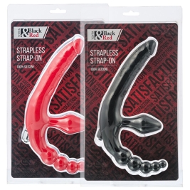 Страпон безремневой Black&Red с вибрацией